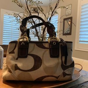 VINTAGE COACH BRAIDED LEATHER STRAP PURSE